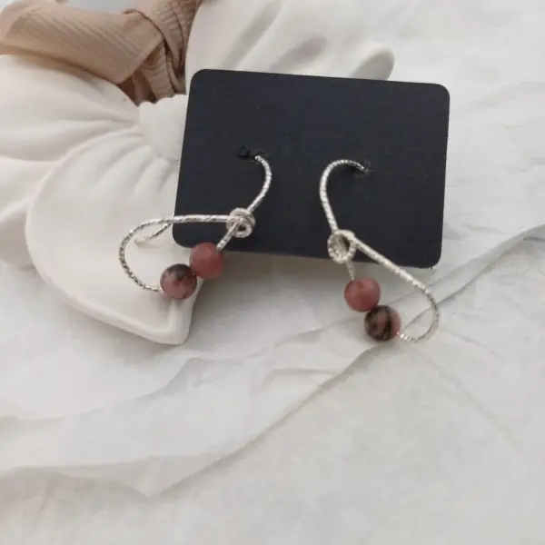 Boucles perles Rose
